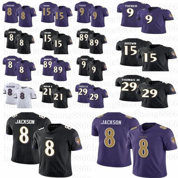 

2020 Новый Мужчины Женщины Baltimores Молодежный трикотаж Raven Джерси 8 Lamar Джексон Джастин Такер Маркиза Ingram II граф Томас футбол