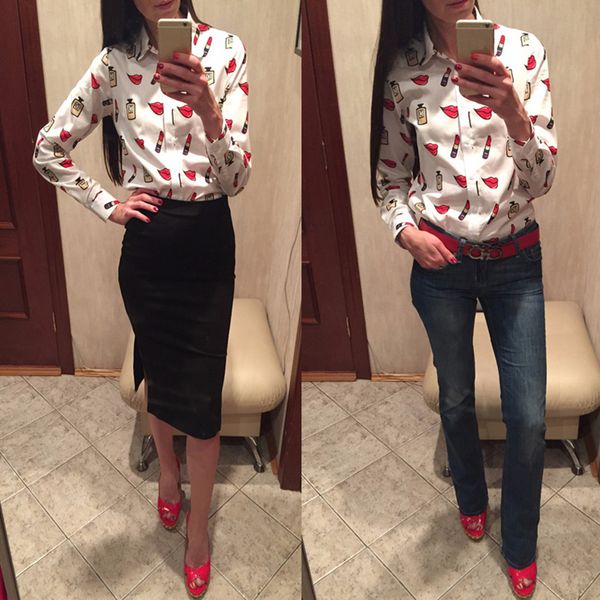 

vintage womens and blouses cotton floral print shirt long sleeve stand collar blusas femininas plus size female clothes fashion, White