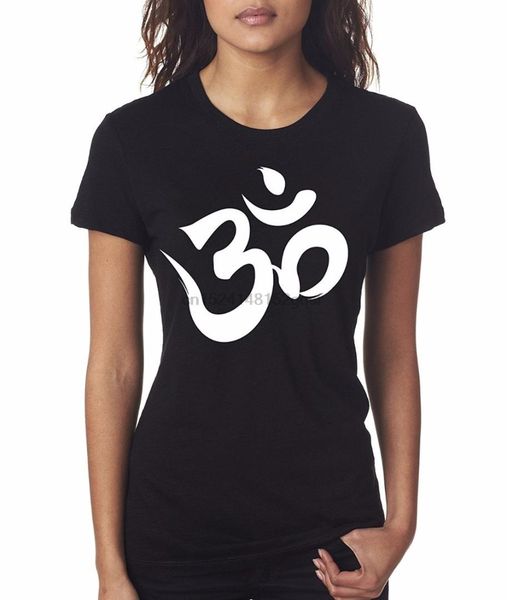 

for women 2018 new short sleeve cotton casual fashion t shirt symbol yogaer om aum women ladies fitness cool shirts, White;black