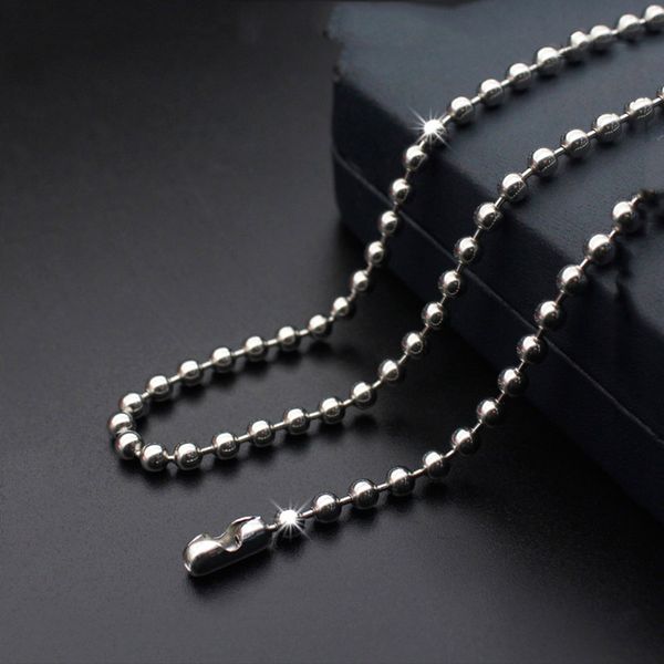 

2.4mm 3.2mm ball chain necklace chain stainless steel round necklace long jewelry diy 45cm 50cm 60cm, Silver