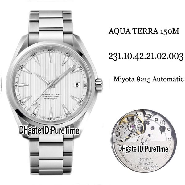 

new drive 150m 231.10.42.21.02.003 steel case silver texture dial miyota 8215 automatic mens watch 41.5mm sport watches puretime e13a1, Slivery;brown