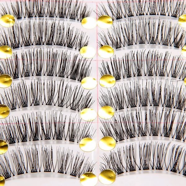 

10 pairs false long fibre reusable false eyelashes make up eyes