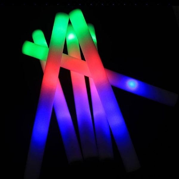 

30 pieces colorful shiny sponge sticks luminous baton led foam stick chopsticks rally party flashing glow batons light stick pogco, Black;brown