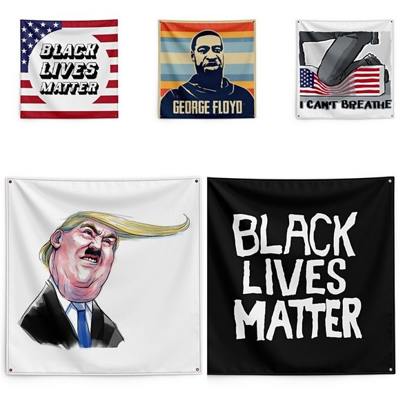 

george floyd printing tapestry black lives matter household wall banner black lives matter flag 150*150cm #qa70010