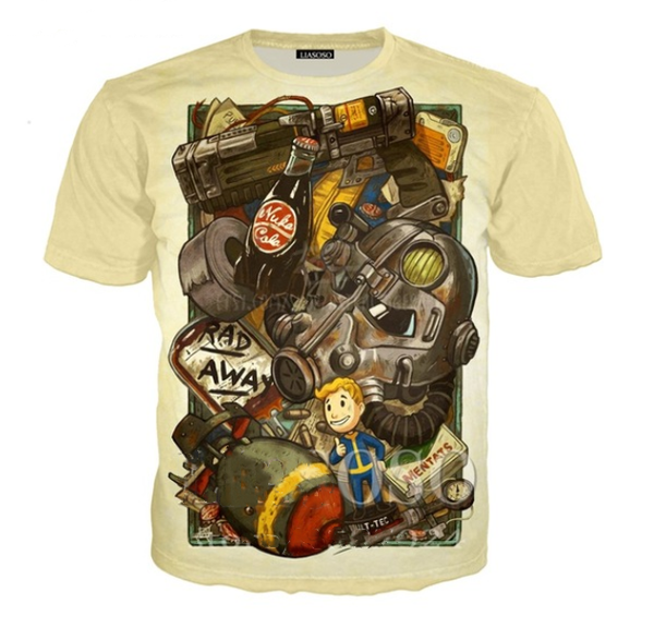 

2019 fashion summer men women cartoon fallout finger 4 t shirts men women hip hop t shirt 3d print short sleeve q859, White;black