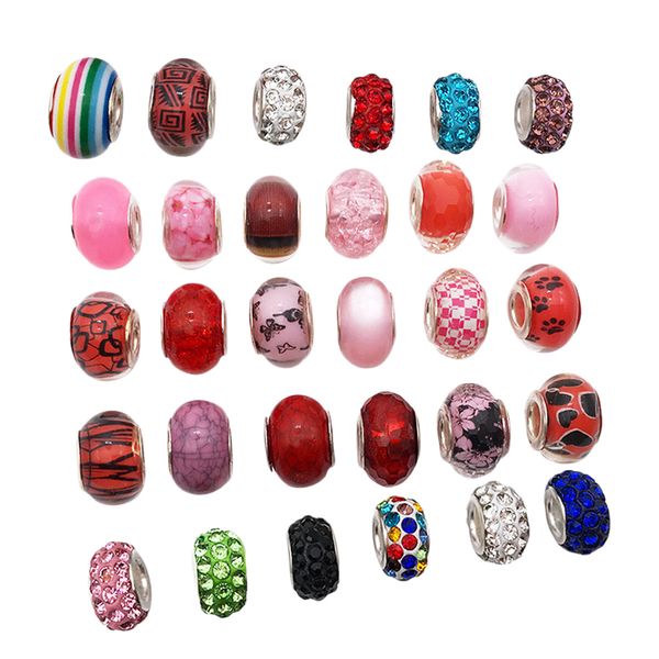 

30pcs handmade lampwork glass european beads large