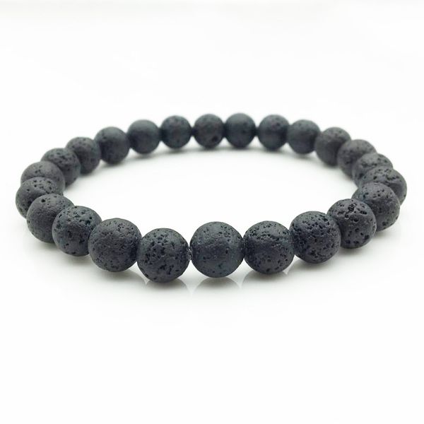 

suitable for male female friends match natural black volcanic lava rock bracelet black matte bead bracelet