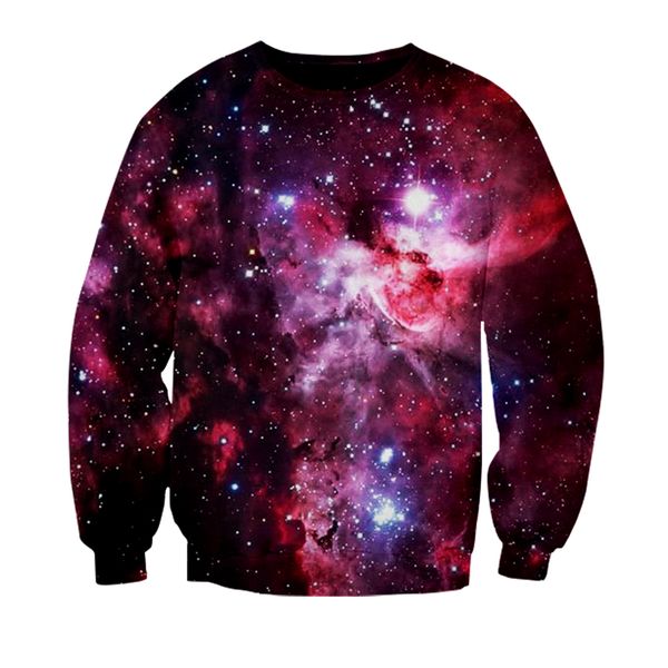 

3d print multicolored men women sweatshirts space nebula casual streetwear ladies thin teens long-sleeved spring clothes, Black