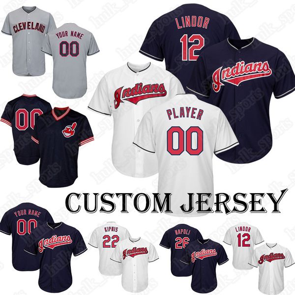 

Indians jersey 12 Francisco Lindor jersey Baseball Custom jersey 1 Allen 47 Bauer 10 Bauers 57 Bieber 59 Carrasco T shirt