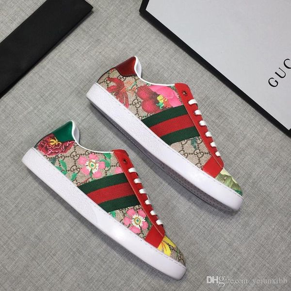 

a1 designer men women sneaker casual shoes low leather sneakers ace bee stripes shoe walking sports trainers drop shipping, Black