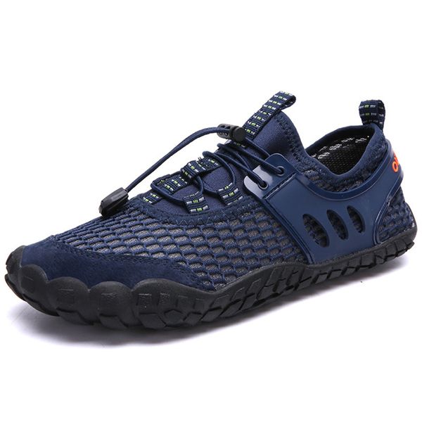 

summer sandals men water shoes quick drying beach barefoot aqua shoes outdoor slip-on mesh sneakers plus size aquaschuhe, Black
