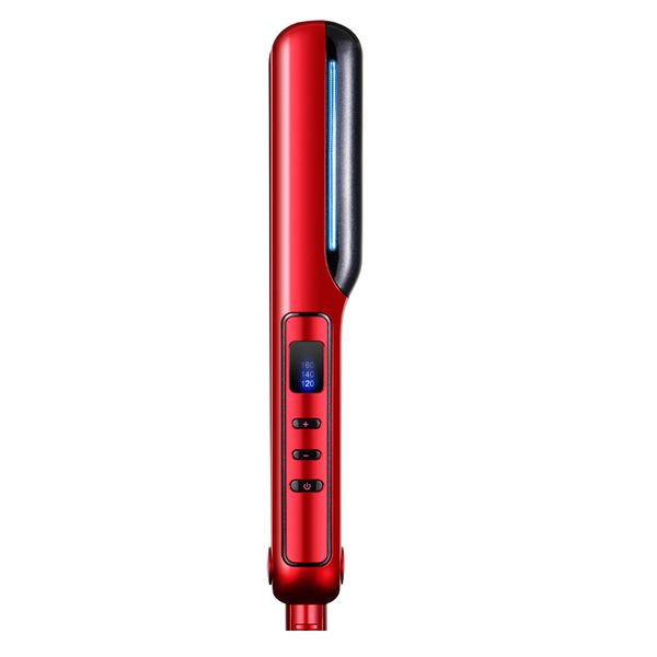 

ulcd display electric temperature control hair straightener hair irons waver hairpin splint rapid heating, Black