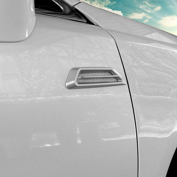 

2 pcs hood universal styling bonnet false air outlet abs lightweight easy install car sticker mesh cover auto decorative side