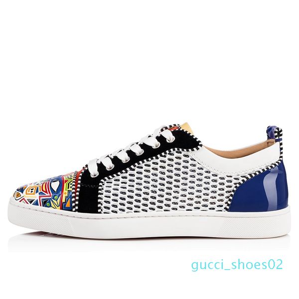 

red bottom low cut sneaker vieira orlato flat casual shoes pik boat pave shoes vieira spikes woman mens 2019 red bottom ace sneaker gg02, Black