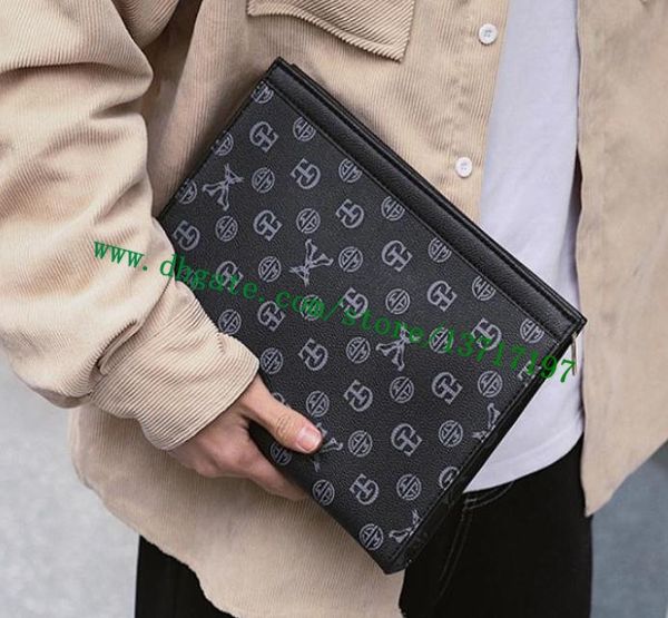 

grade black checker plaid canvas coated real leather n41696 pochette voyage zippy clutch pouch 26cm