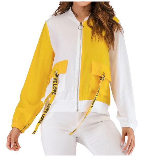 

women's casual sport long sleeve loose patchwork pockets coat autmn ladies exercise running outdoor jackets for 2019 fashion, Black;red