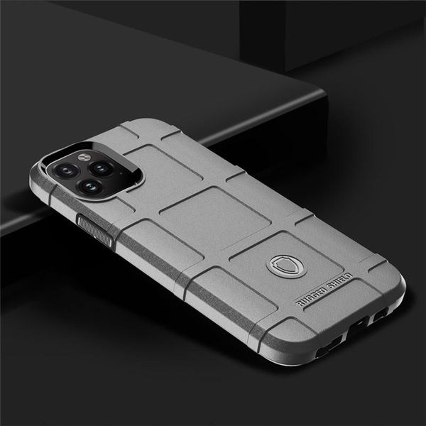 

new rugged shield phone case for iphone 11 pro max 6 8 7 soft tpu armor non-slip carbon fiber texture 3mm back cover