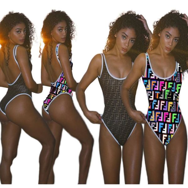 

Luxury f letter de igner bikini black brown wimwear for women dre bathing uit body uit beach ummer one piece lady wim uit 01