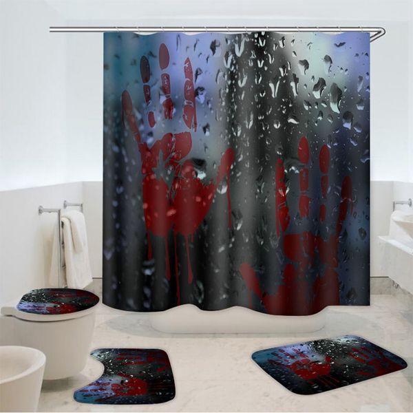 

кровь handprint хэллоуин шаблон мат коврик для ванной набор