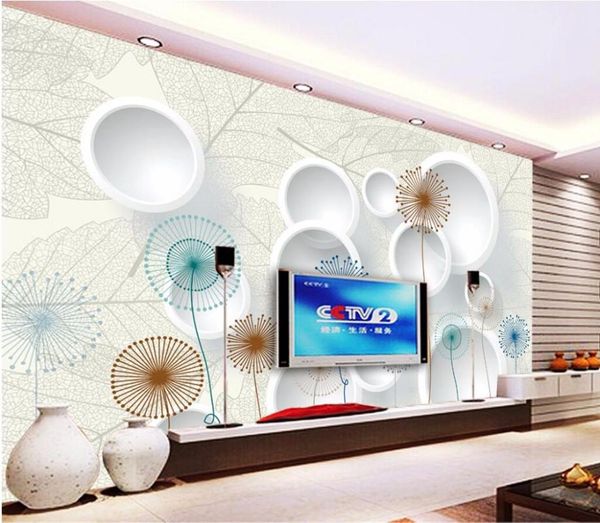 

cjsir papel de parede custom p wallpaper mural wall sticker dandelion 3d tv wallpaper for walls 3 d neodymium magnet