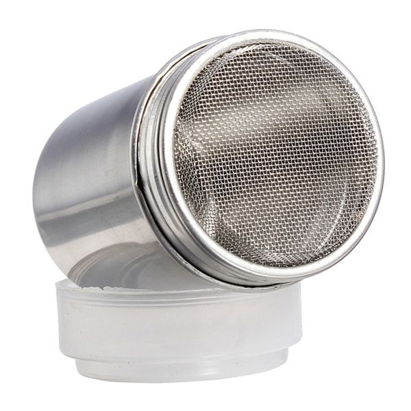 

stainless steel chocolate shaker icing flour cocoa sugar cappuccino sifter + lid