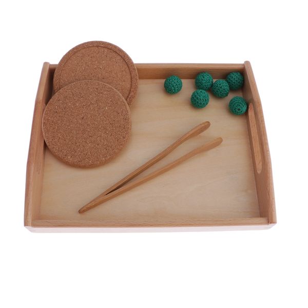 

wool ball and tray combo children education toy for montessori education aid