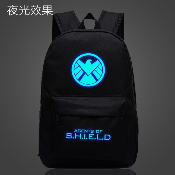 

agent of shield american school bag noctilucous luminous backpack student bag notebook daily backpack glow in the dark mochila