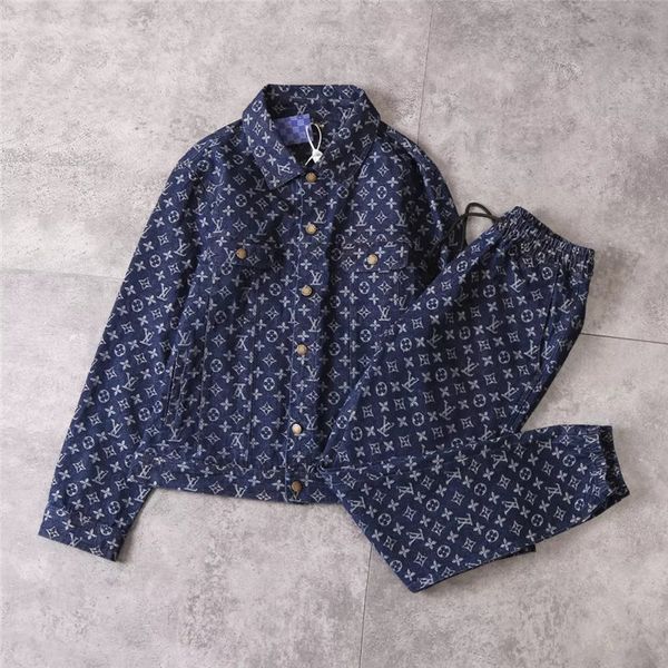 

new denim jackets men and women brand jackets denim suits version jacket + pants men's jacket sweatshirt, Black;brown