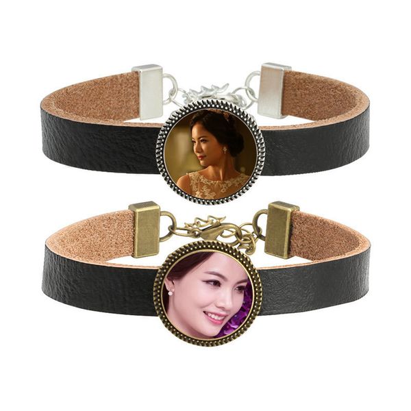 

sublimation black leather blank bracelets heart transfer printing diy gift consumables 10pcs/lot new styles, Golden;silver