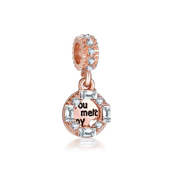 

fashion charms bracelet hollow accessories transfer beads bracelet pendants jewelry making material you melt me pendant ah059, Bronze;silver
