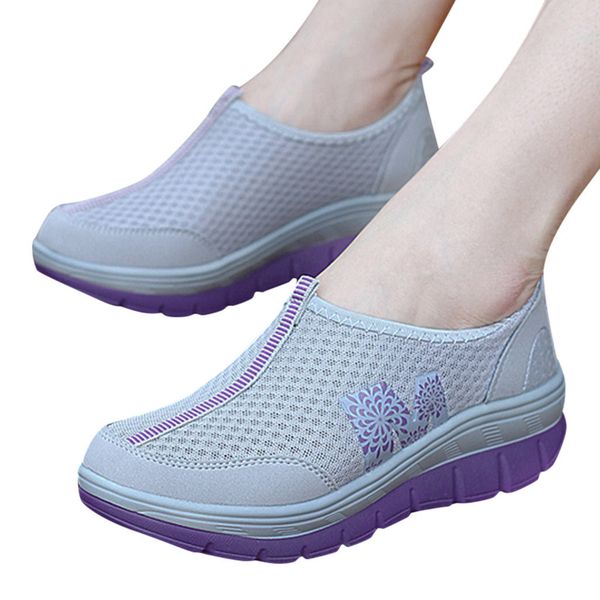 

new women's mult color fashion casual mesh breathable wedges sport running sneakers soft shake shoes help improves posture#p10