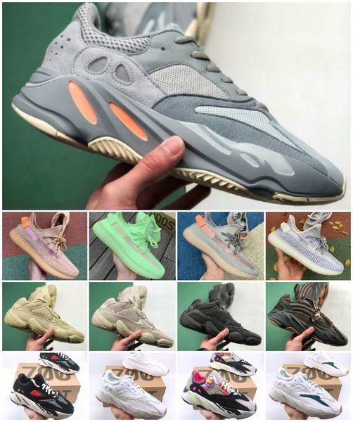 

2019 700 v2 static inertia shoes kanye west 700s wave runner men women trainers gid 3m reflective mauve solid grey luxury true form sneaker, Black