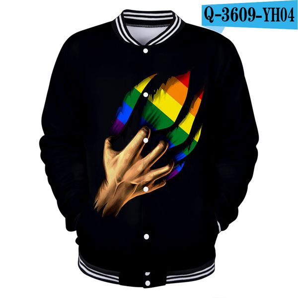 

fashion design pride lgbt baseball 3d jacket lgbt rainbow lesbians gays hoodies sweatshirts jackets, Black;brown