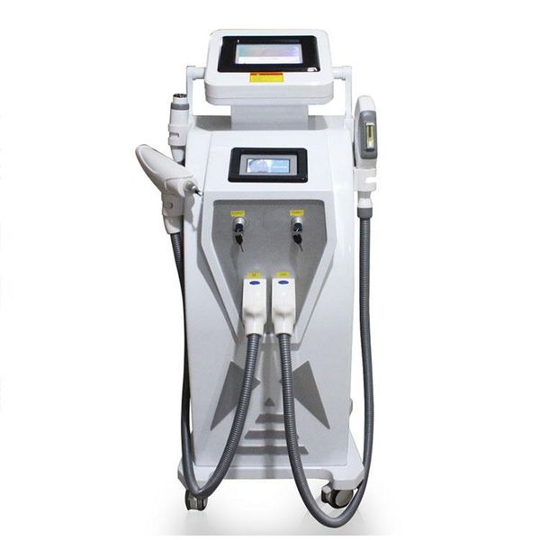 

double screen 4 in1 multi-function opt ipl laser therapy machine tattoo removal equipment vascular pigment acne therapy with q switched, Black