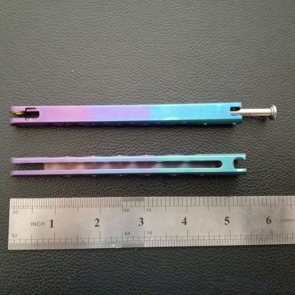 

bm46 butterfly trainer gradient anodized titanium handle bushing system