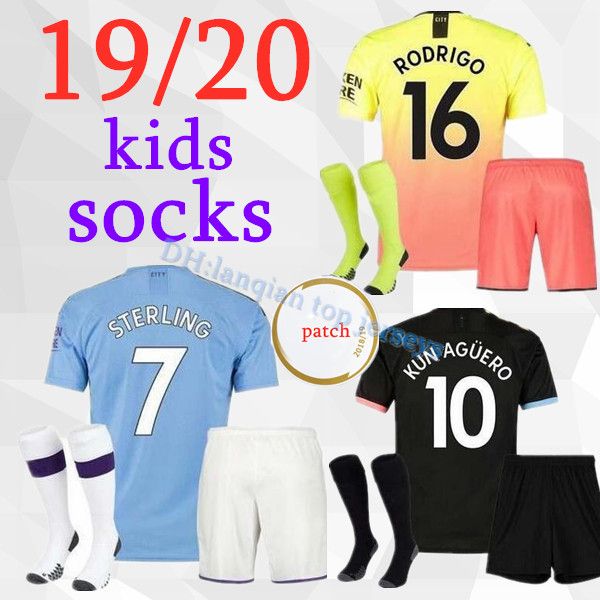 

19 20 ane kid occer jer ey terling city 2019 2020 manche ter de bruyne kun aguero child football jer ey foden occer hirt rodrigo, Black;yellow