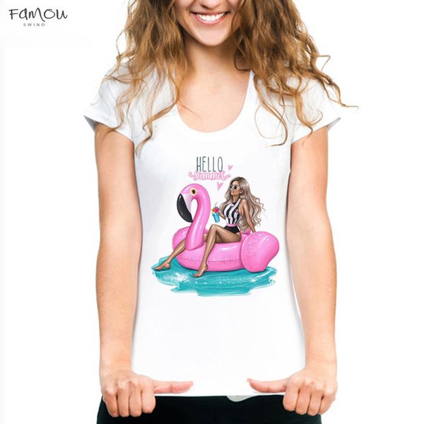 

Hello Summer Print Women T-Shirt Vintage Women Holiday Printed Tops Short Sleeve O-Neck Tshirt T Shirt Top Tshirt