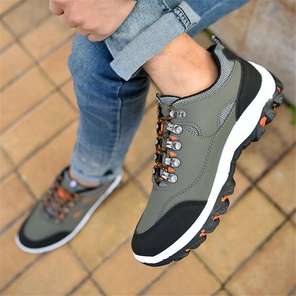 

spring and autumn new men's hiking shoes waterproof outdoor non-slip men's shoes breathable sneakers zapatillas de deporte, Black
