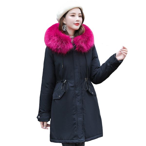 

plus size 6xl women long coat winter warm velvet thicken faux fur coats long parka female big pocket winter jacket women outwear, Black