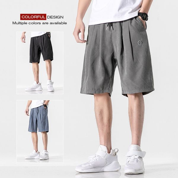 

designer men's luxury casual shorts 2020 summer tide brand trend five points overalls men's wild loose sports pants 3 colors size, White;black