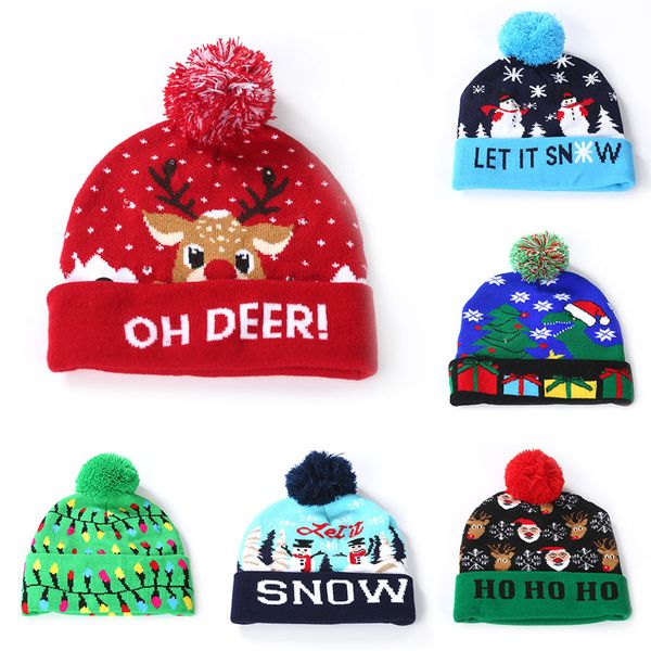 

рождество привело косплей шляпы рождественская елка олень снеговик санта-клаус вязание крючком шляпа теплая зима взрослые дети свет крышка x, Yellow