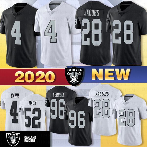 

28 josh jacobs 4 derek carr jersey 98 crosby 24 marshawn lynch 34 bo jackson 96 clelin ferrell jersey 84 antonio brown oaklandjerseysraiders, Black;red