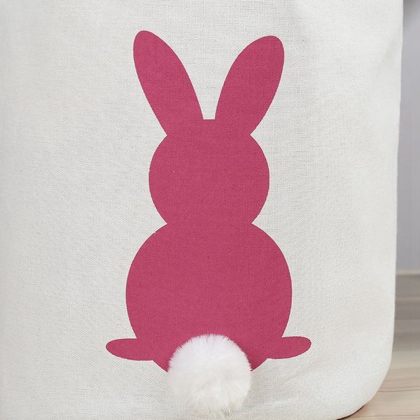 

easter egg basket holiday rabbit bunny printed canvas gift carry eggs candy bag