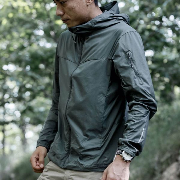 

men thin coat waterproof breathable fast dry wear-resistant sun protective coat for outdoor ts95, Black;brown