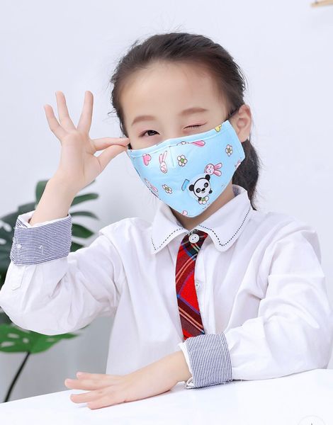 

5 слоев мультфильм panda шаблон защитные маски фильтра вентиляционный клапан моющийся многоразовый детей чистого хлопка маски защиты рм2,5