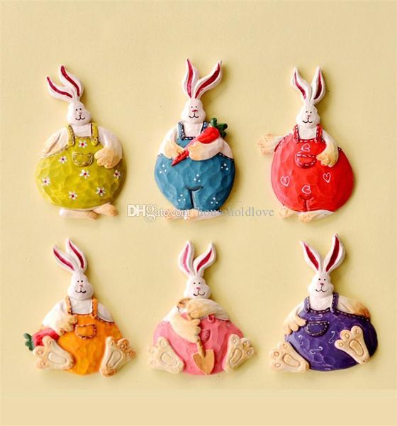 

6 pcs home accessories retro old fridge magnets pastoral country rabbit refrigerator magnetic stickers strip message magnet decoration idea