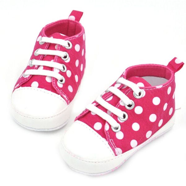 

spring summer autumn baby kids boys girls canvas shoes casual solid color polka dot comfortable anti-slip first walkers sneakers