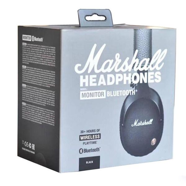 

marshall monitor bluetooth headphones hi-fi prowess wireless bluetooth heavy-duty cast metal hinge extreme comfort experience