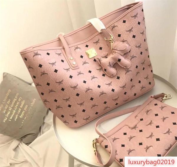 

pink sugao brand letter handbag two pcs set for girl women handbags shoulder bags 3color avaliable brand bag famous style