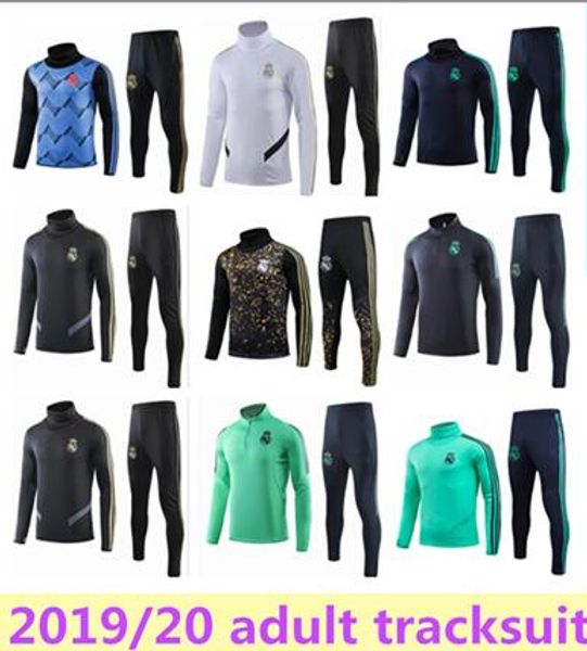 

2019/2020 real madrid tracksuit soccer chandal suit maillot de foot tracksuit 2019 2020 real madrid training suit sportswear, Black